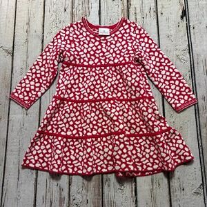 Hanna Andersson red white sweater dress 100 VGUC